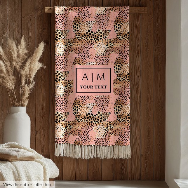 Ultra modern watercolor leopard skin fleece custom blanket (Ultra modern watercolor leopard skin fleece custom )