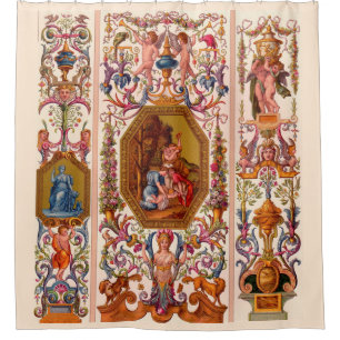 ultra opulent 17th century Baroque print Shower Curtain