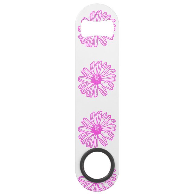 Ultra Pink Daisy Flower Print, Hippie Floral (Front)