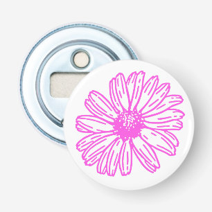 Ultra Pink Daisy Flower Print, Hippie Floral Bottle Opener