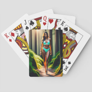 ultra realistic girl in bikini Playing Cards
