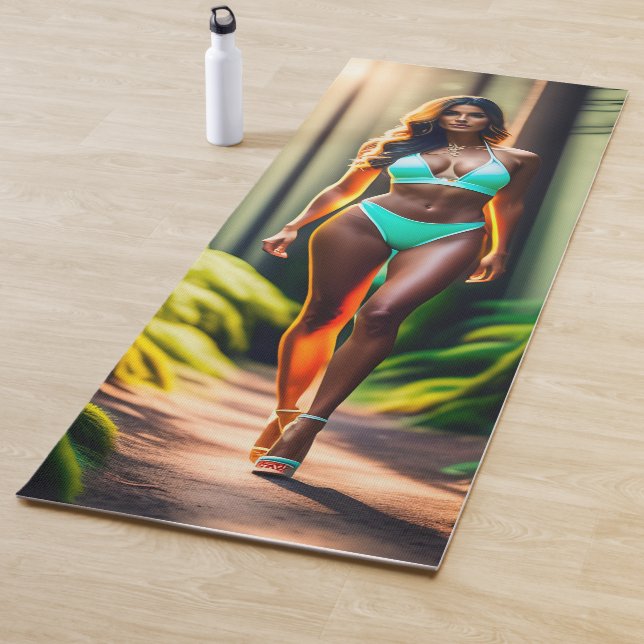 ultra realistic girl in bikini Yoga Mat (In Situ)