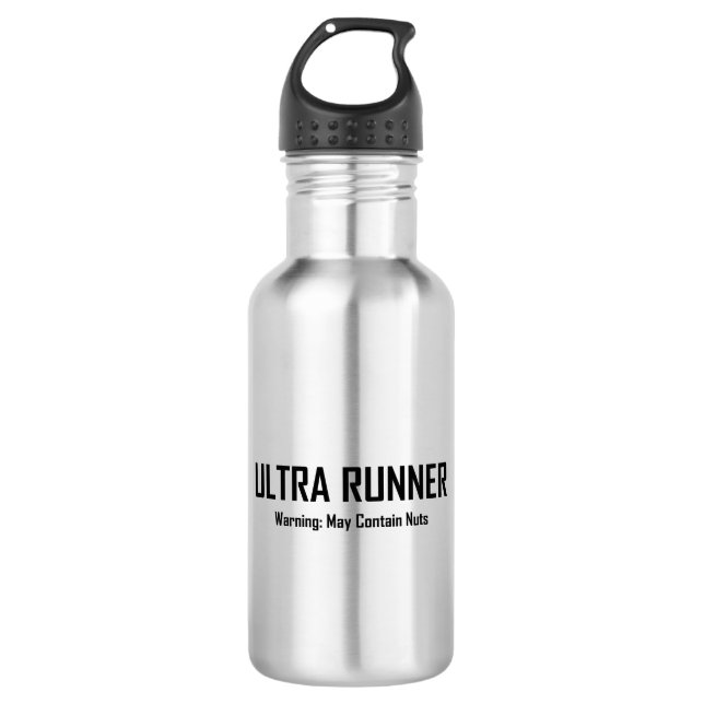 Ultra Runner, Warning May Contain Nuts 532 Ml Water Bottle (Front)