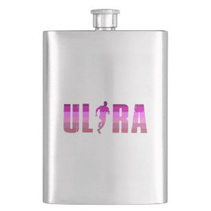 Ultra Running Pink Purple Rainbow Hip Flask