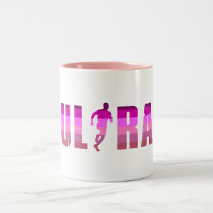 Ultra Running Pink Purple Rainbow Two-Tone Coffee Mug