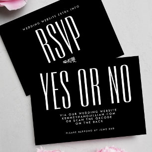 Ultra Simple QR CODE Modern Wedding Website RSVP Card