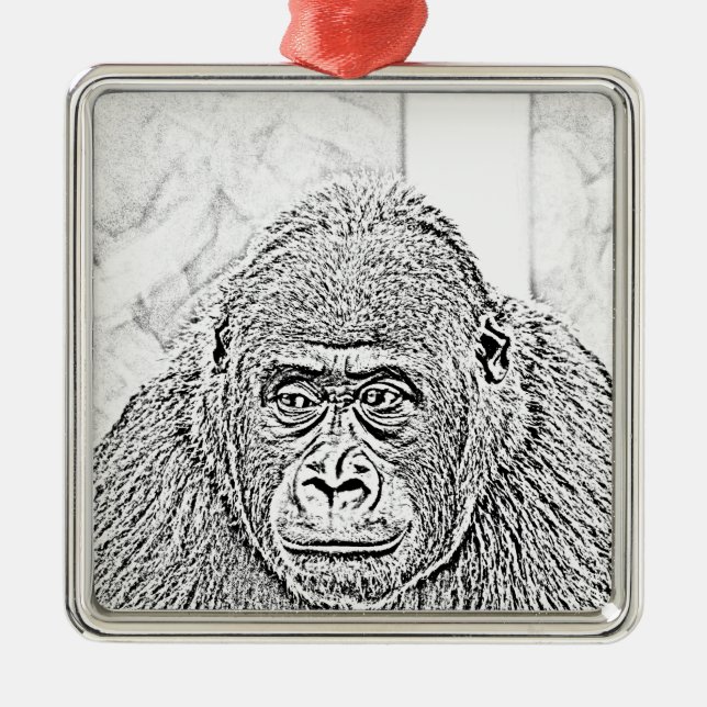 ultra sketch gorilla metal tree decoration (Front)