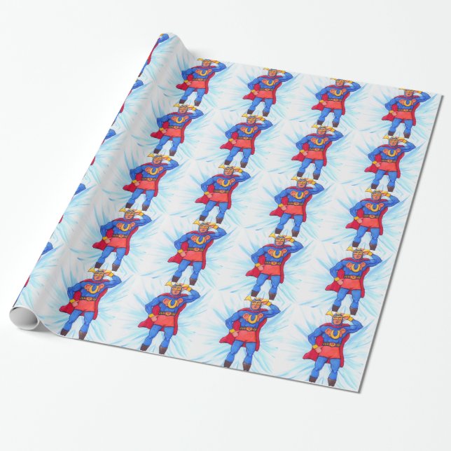 Ultra-Sonic Man Wrapping Paper (Unrolled)