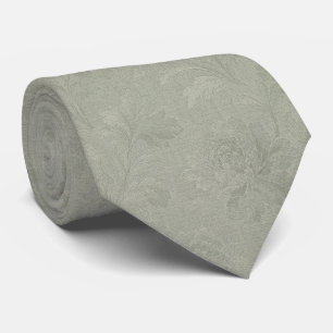 Ultra Subtle Tonal Sage Green Floral Jacquard Tie