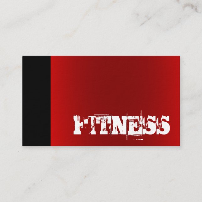 Ultra-Thick Black Red Fitness Sport Business Card (Front)