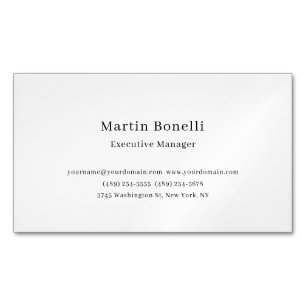 Ultra-Thick Black & White Trendy Minimal Magnetic Business Card