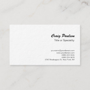 Ultra Thick Brush Script Black White Business Card