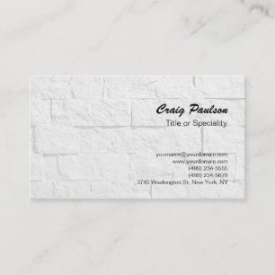 Ultra Thick Brush Script Wall Brick Business Card