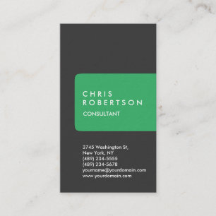 Ultra-Thick Grey White Green Stripe Business Card
