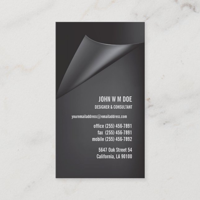 Ultra Thick Masculine Business Card Template (Front)