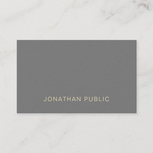Ultra Thick Modern Professional Elegant Plain Luxe Business Card (Front)