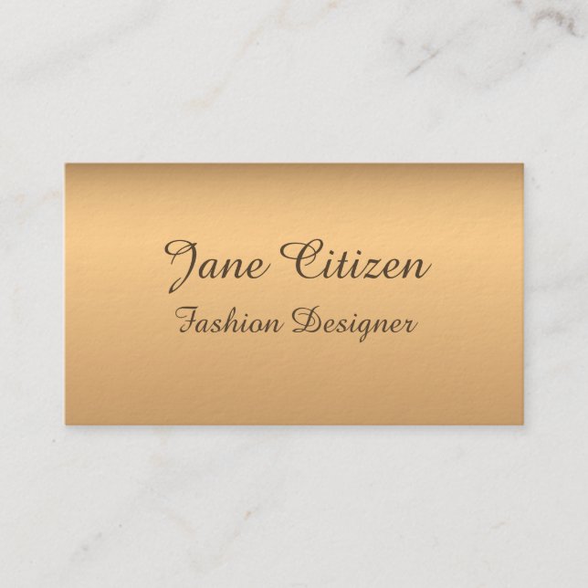 Ultra-Thick Premium Bronze Fashion Business Card (Front)