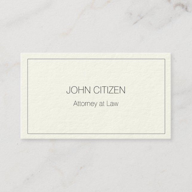 Ultra-Thick Premium Cream w/ border Business Card (Front)