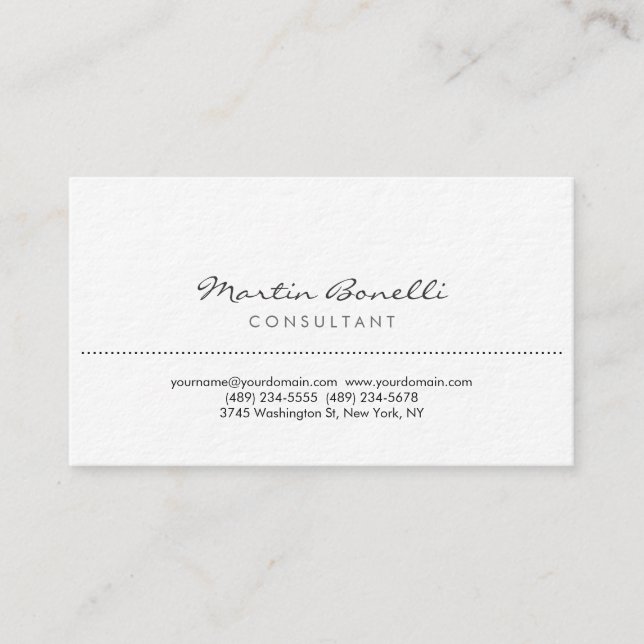 Ultra Thick Premium Paper Consultant Business Card (Front)