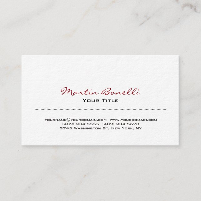 Ultra-Thick Red Black & White Trendy Business Card (Front)