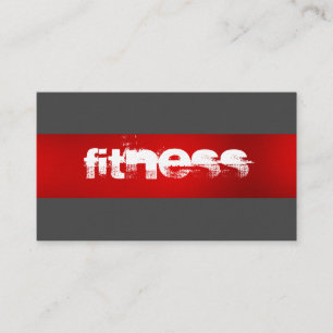 Ultra-Thick Red Grey Fitness Sport Business Card