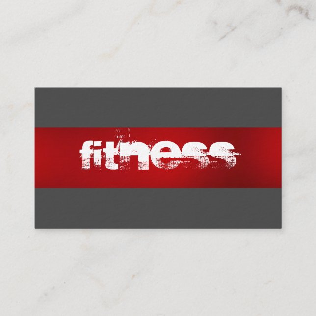 Ultra-Thick Red Grey Fitness Sport Business Card (Front)