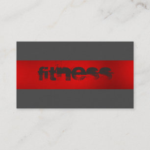Ultra-Thick Red Grey Fitness Sport Business Card