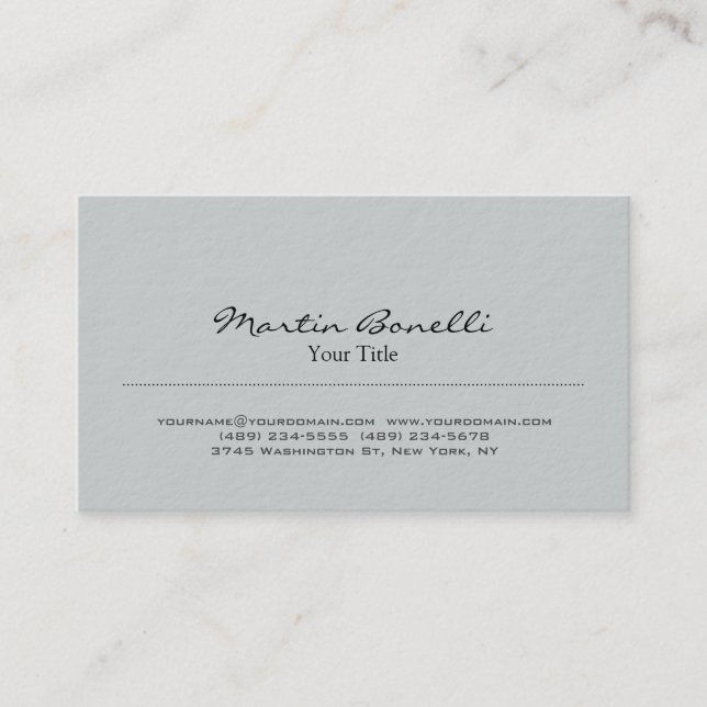 Ultra-Thick Stylish Grey Trendy Business Card (Front)