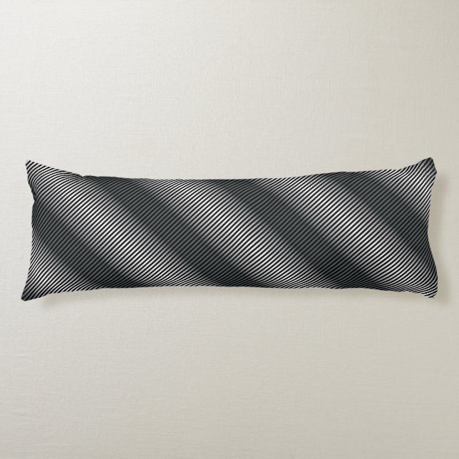 Ultra Thin Black & White Gradation Lines Body Cushion (Front)