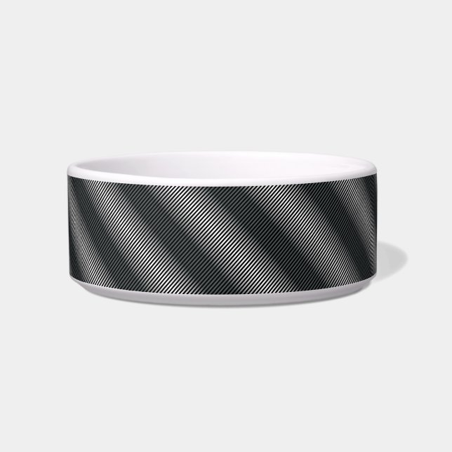 Ultra Thin Black & White Gradation Lines Bowl (Front)