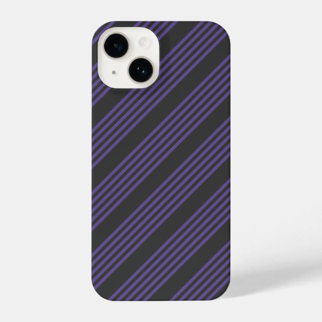 Ultra violet and charcoal five stripe pattern iPhone case (Back)