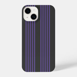 Ultra violet and charcoal five stripe pattern iPhone 14 case