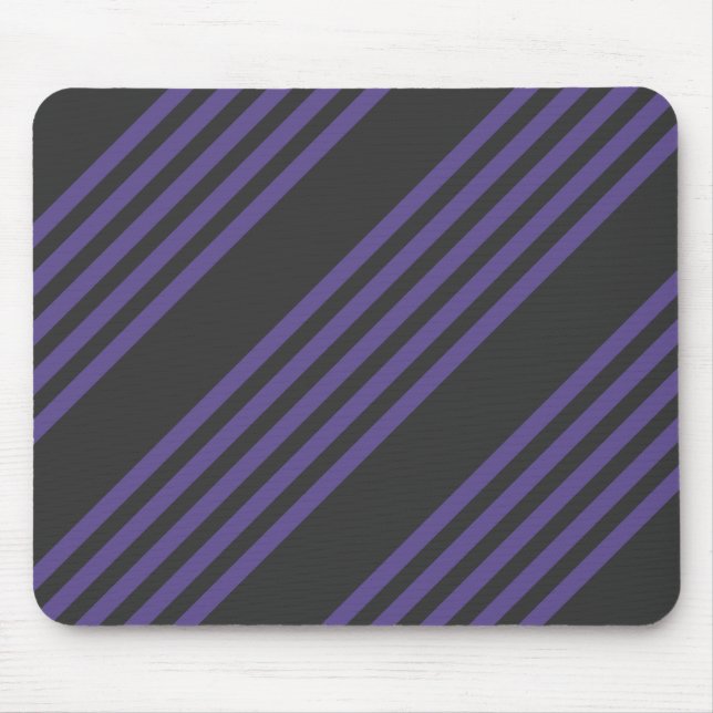 Ultra violet and charcoal five stripe pattern mouse mat (Front)