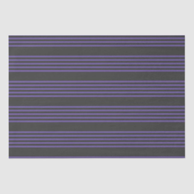 Ultra violet and charcoal five stripe pattern tissue paper (Front)