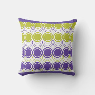 Ultra violet and green circles cushion