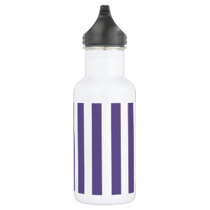 Ultra violet and white candy stripes 532 ml water bottle