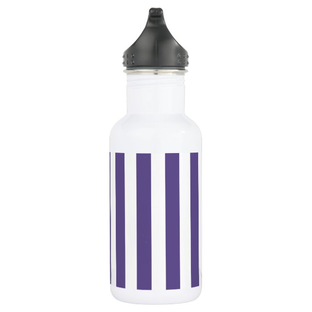 Ultra violet and white candy stripes 532 ml water bottle (Right)