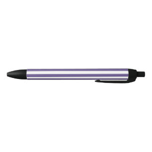 Ultra violet and white candy stripes black ink pen