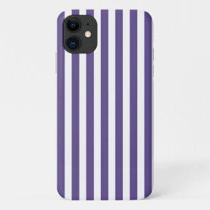 Ultra violet and white candy stripes iPhone 11 case