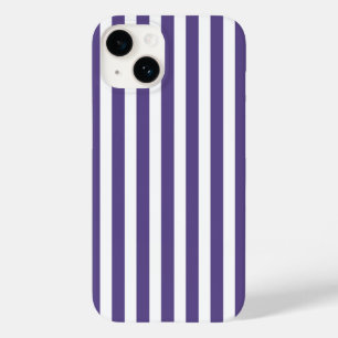 Ultra violet and white candy stripes Case-Mate iPhone 14 case