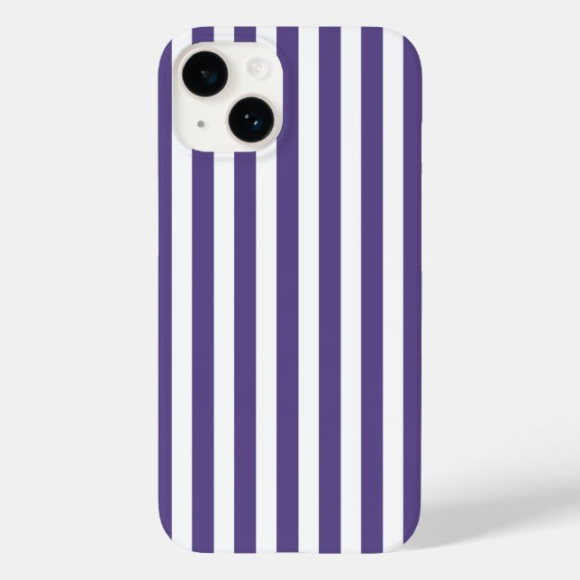 Ultra violet and white candy stripes Case-Mate iPhone case (Back)