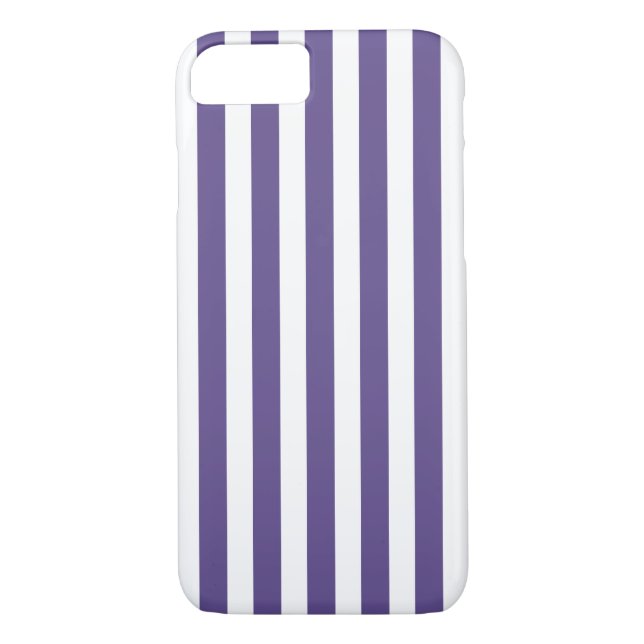 Ultra violet and white candy stripes Case-Mate iPhone case (Back)