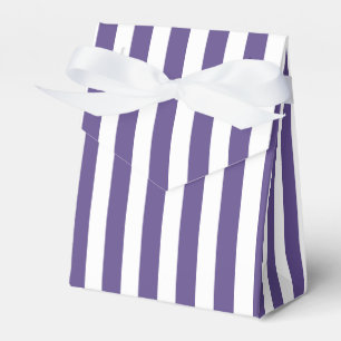 Ultra violet and white candy stripes favour box
