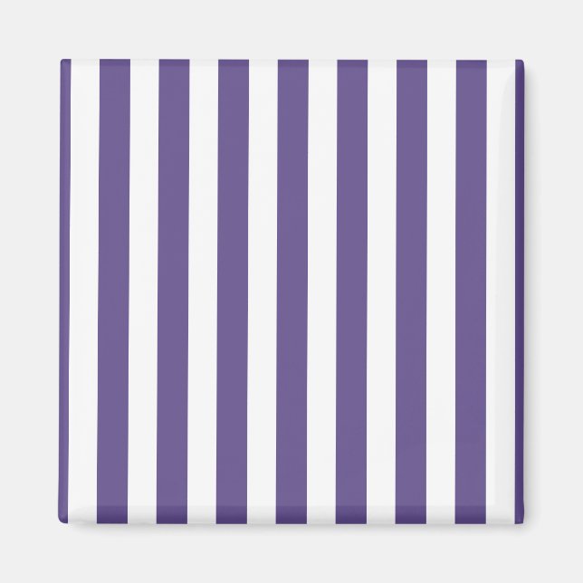 Ultra violet and white candy stripes magnet (Front)