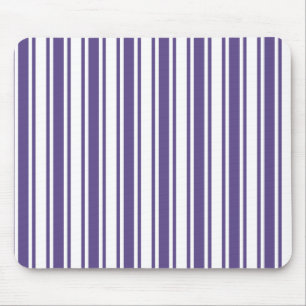 Ultra violet and white candy stripes mouse mat