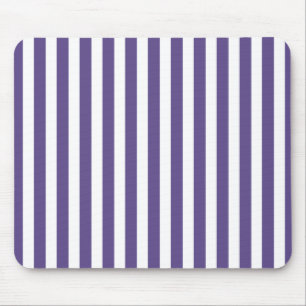 Ultra violet and white candy stripes mouse mat