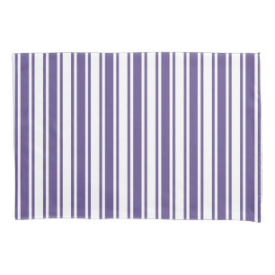 Ultra violet and white candy stripes pillowcase
