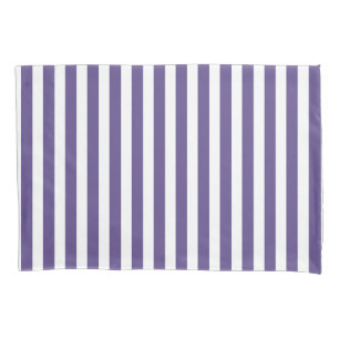 Ultra violet and white candy stripes pillowcase