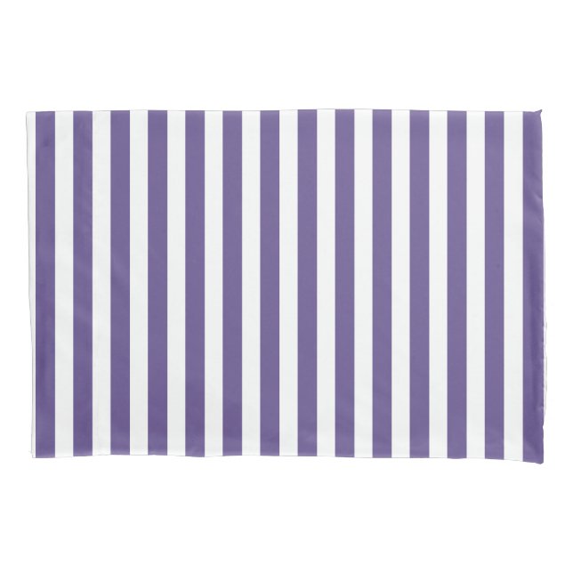 Ultra violet and white candy stripes pillowcase (Front)