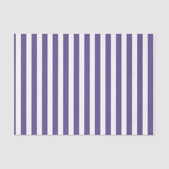 Ultra violet and white candy stripes tissue paper (Front)